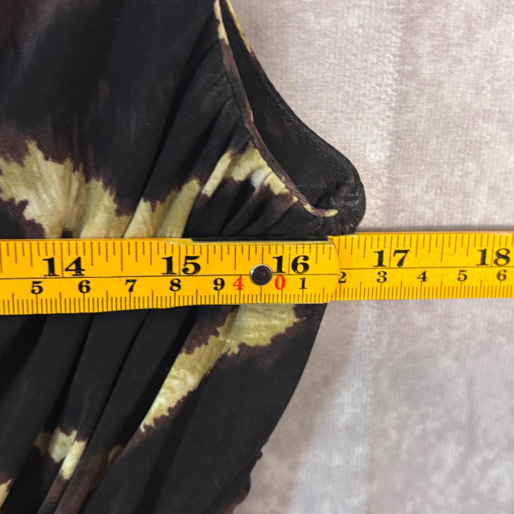 Lauren Ralph Lauren Zebra Faux Wrap Ruched Dress Women Size 8 Brown Gold Safari - Picture 5 of 8